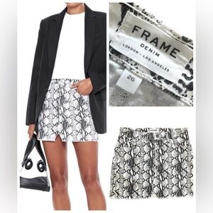 FRAME Denim Black & White Snake Pattern Muni Skirt Sz 26